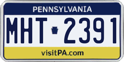 PA license plate MHT2391