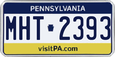 PA license plate MHT2393