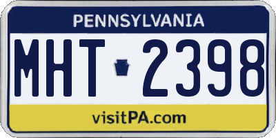 PA license plate MHT2398
