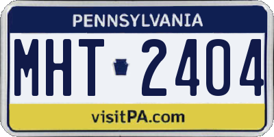 PA license plate MHT2404