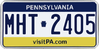 PA license plate MHT2405
