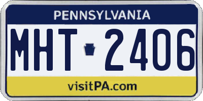 PA license plate MHT2406