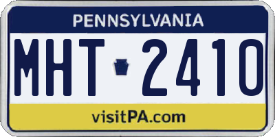 PA license plate MHT2410