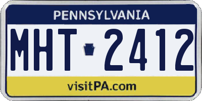 PA license plate MHT2412