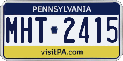 PA license plate MHT2415
