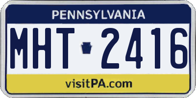 PA license plate MHT2416