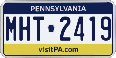 PA license plate MHT2419
