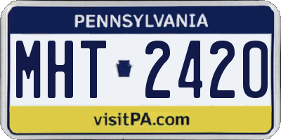 PA license plate MHT2420