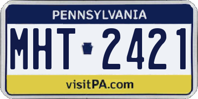 PA license plate MHT2421