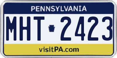 PA license plate MHT2423