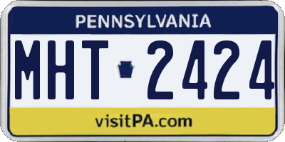 PA license plate MHT2424