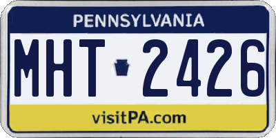 PA license plate MHT2426