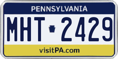 PA license plate MHT2429