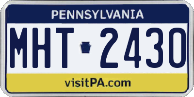PA license plate MHT2430