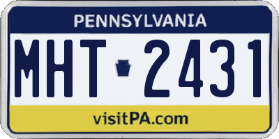 PA license plate MHT2431