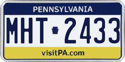PA license plate MHT2433