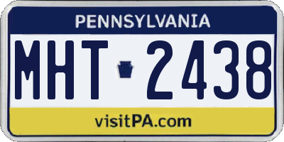 PA license plate MHT2438