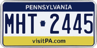 PA license plate MHT2445