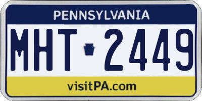 PA license plate MHT2449