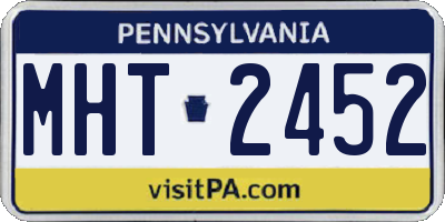 PA license plate MHT2452