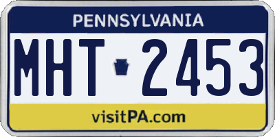 PA license plate MHT2453