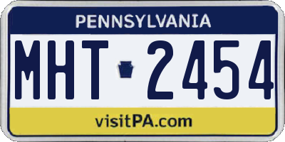 PA license plate MHT2454