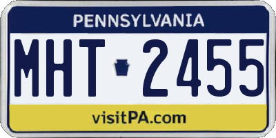 PA license plate MHT2455