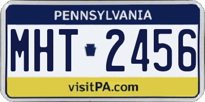 PA license plate MHT2456