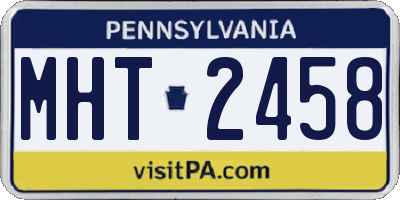 PA license plate MHT2458