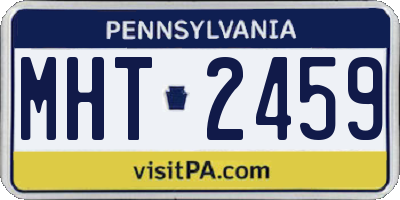 PA license plate MHT2459