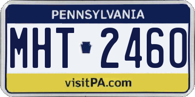 PA license plate MHT2460