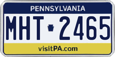 PA license plate MHT2465