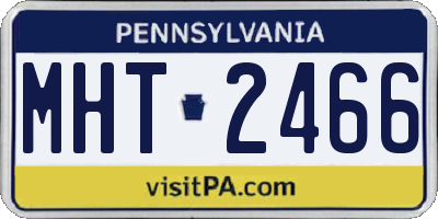 PA license plate MHT2466