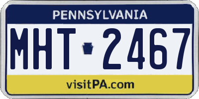 PA license plate MHT2467