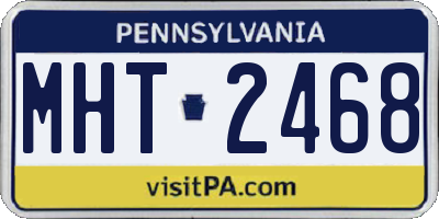 PA license plate MHT2468