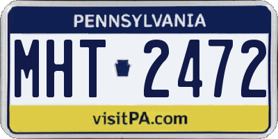 PA license plate MHT2472
