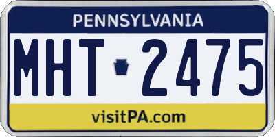 PA license plate MHT2475