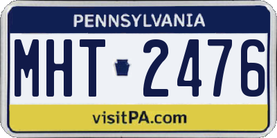 PA license plate MHT2476
