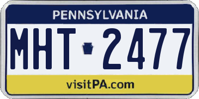 PA license plate MHT2477