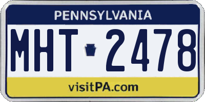 PA license plate MHT2478