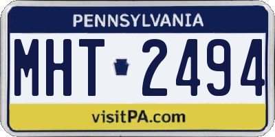 PA license plate MHT2494
