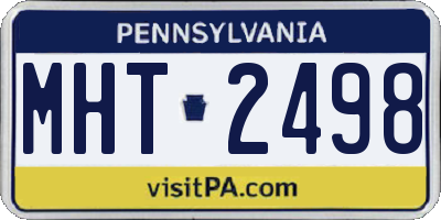 PA license plate MHT2498