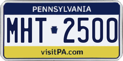 PA license plate MHT2500