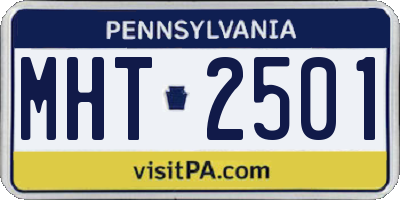 PA license plate MHT2501
