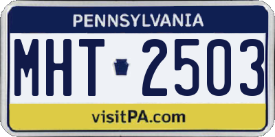 PA license plate MHT2503