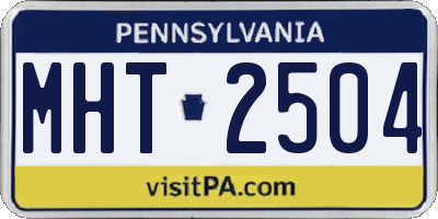 PA license plate MHT2504