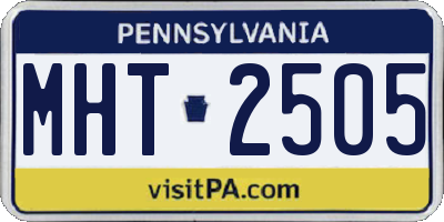 PA license plate MHT2505