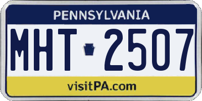 PA license plate MHT2507