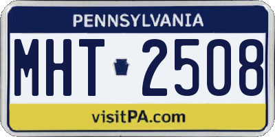 PA license plate MHT2508