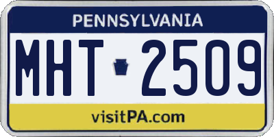 PA license plate MHT2509